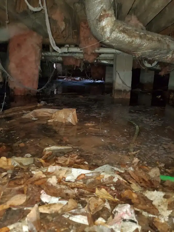 Crawl space flood assessment for Commercial Water Damage Restoration in Tarrant